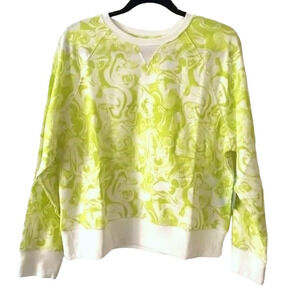 Abound Crewneck Pullover Sweatshirt XXS/Extra Extra Small Green Spacey Swirl NWT